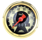 Preview: Tachometer Ø48mm GOLD - Zifferblatt schwarz/ hellelfenbein, 90 km/h