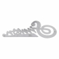 Preview: Simson - Logo Firmenschild am Frontschild KR50 - Schriftzug Aluminium, silber