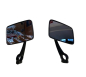 Preview: Spiegel SET Links/Rechts - SCHWARZ eckig (Arm Metall, Gehäuse Plaste)