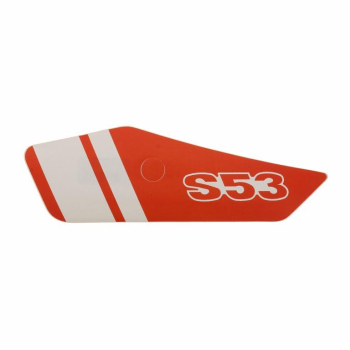 Klebefolie f. Seitendeckel links - rot / weiß - S53