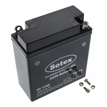 Preview: Batterie 6V 11Ah / 6V12Ah Säurebatterie / wartungsfrei