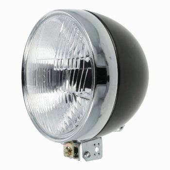 Scheinwerfer komplett HS1, 8706.19/10, schwarz mit verchromtem Lampenring, S50 (Tittenlampe)