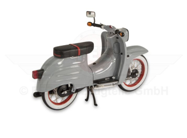 Preview: Schuco-Miniaturmodell Simson Schwalbe KR51/1, grau "Custom III" - Maßstab 1:10
