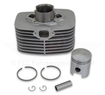 Preview: Zylinder mit Kolben Ø52mm für Hubraum 125cm³ ohne Zylinderkopf MZ ES125, ETS125, TS125 (Kolbenbolzen Ø15mm)