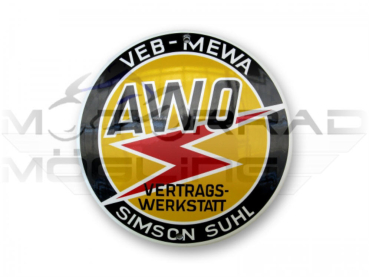 Werbe-Blechschild AWO Vertragswerkstatt (emailiert)