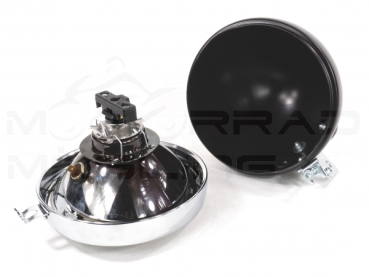 Preview: Scheinwerfer komplett Kugellampe aus Metall (Tittenlampe)