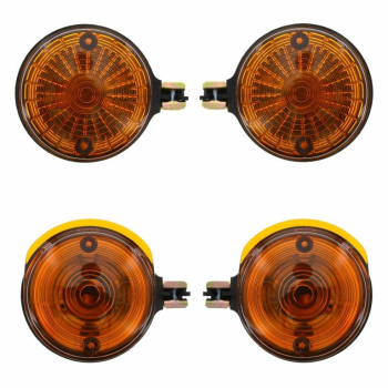 SET vordere + hintere Blinkleuchten - Lichtaustritt: Orange - Blinkeraufnahme Ø10 mm