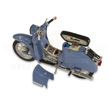 Preview: Schuco-Miniaturmodell Simson Schwalbe KR51/1, blau - Maßstab 1:10