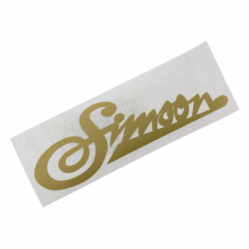Klebefolie Hersteller-Schriftzug Simson, weiche Schriftart, goldfarben
