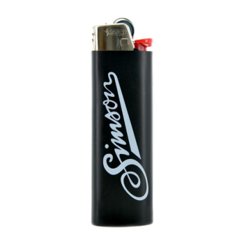 BIC-Feuerzeug, schwarz - mit SIMSON-Logo + Schriftzug: Allzeit gute Fahrt