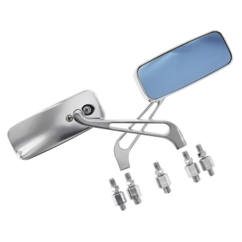 Preview: 2x eckige Rückblickspiegel - Inklusive Adapter 2x M8, 2x M10x1,25 und 1x M10x1,25 Linksgewinde