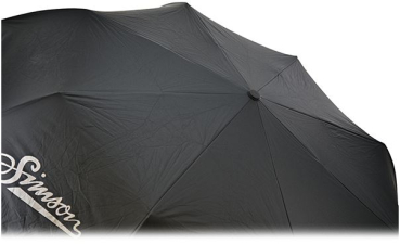 Preview: Taschenschirm in schwarz mit weißem Druck "SIMSON" - Logo