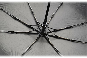 Preview: Taschenschirm in schwarz mit weißem Druck "SIMSON" - Logo