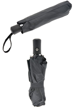 Preview: Taschenschirm in schwarz mit weißem Druck "SIMSON" - Logo