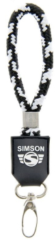 Schlüsselanhänger, kurz, schwarz/weiß, Motiv: SIMSON