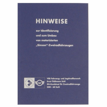 Hinweissammlung zur Identifizierung u. z. Umbau von motorisierten Zweiradfahrzeugen