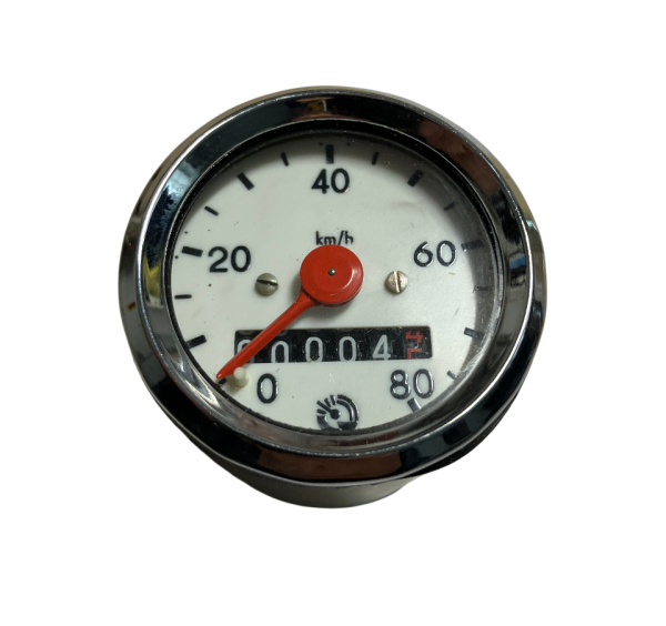 Tachometer - Ø48mm - weißes Ziffernblatt NOS - original DDR Lagerware KR51, SR4-X