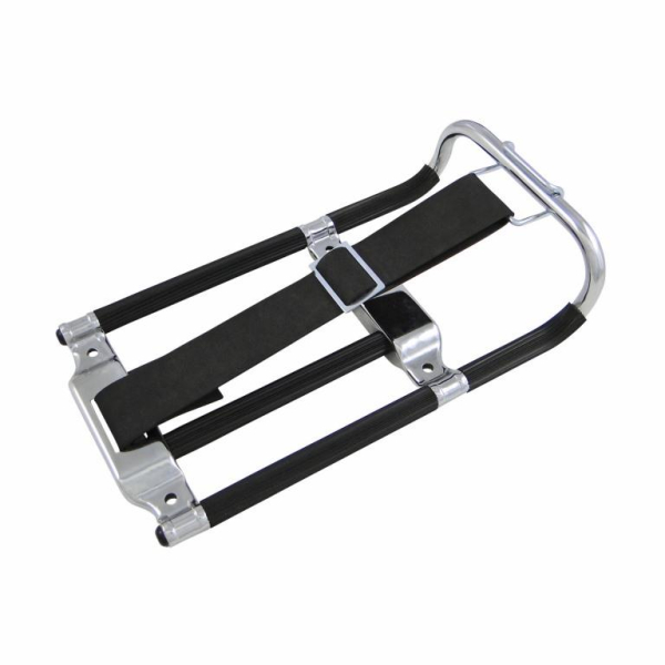 Gepäckträger kpl. - verchromt - schwarzer Gummi - mit Haken (neue Ausf.) - Vogelserie