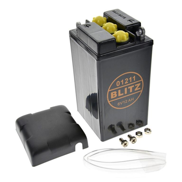 Batterie - 6V 12,0 Ah - Typ: 01211 - mit Deckel - pass. für AWO425, MZ RT125, EMW R35