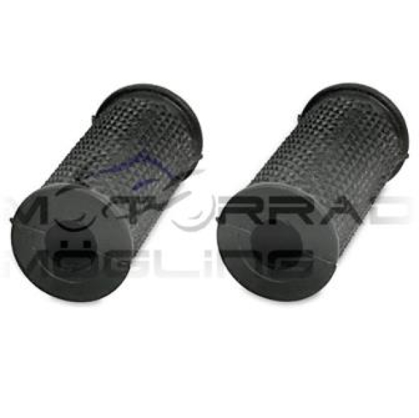 Beifahrerfußrasten im Satz (2 Stück) - Gummi schwarz - Möve Aufschrift - Breite 110 mm