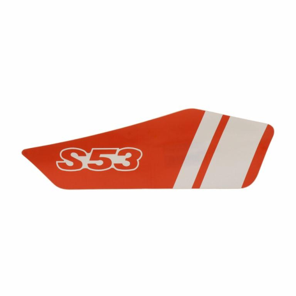 Klebefolie f. Seitendeckel rechts - rot / weiß - S53
