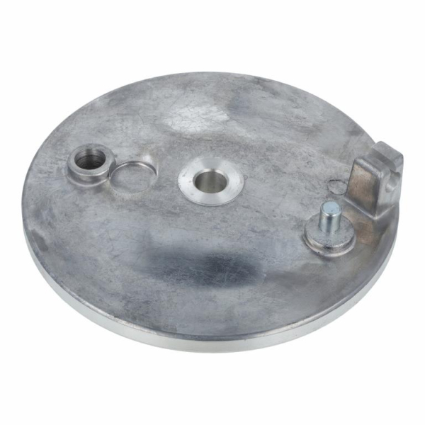 Bremsschild hinten - ohne Loch f. Bremskontakt - m. Aufnahme f. außenliegenden Bremszug