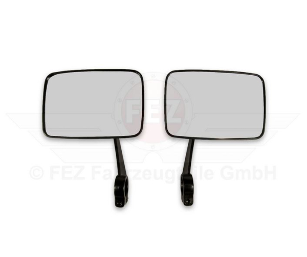 Rückspiegel / Spiegel im Set (links & rechts) eckig mit Lenkerklemmbefestigung - Aluminium