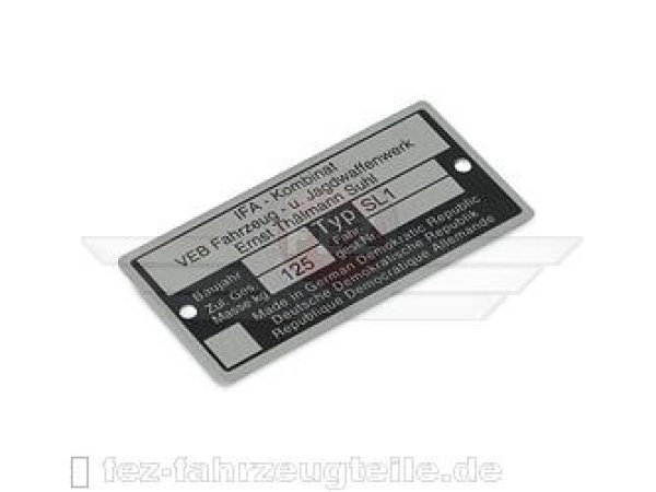Typenschild Mofa SL1 (Aluminium)