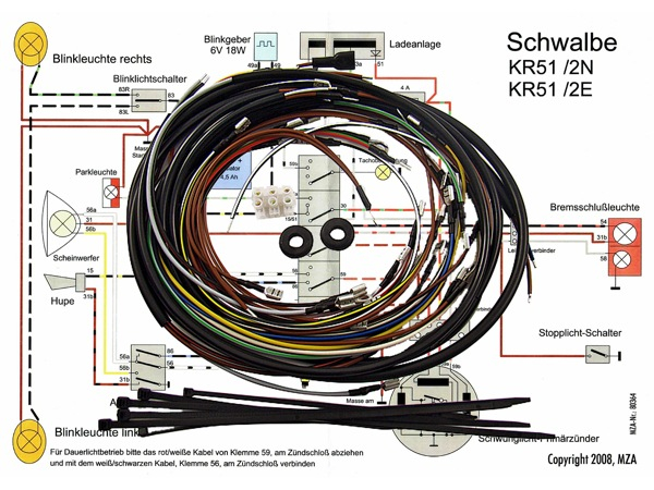 Kabelbaumset KR51/2E und KR51/2N, inkl. Schaltplan
