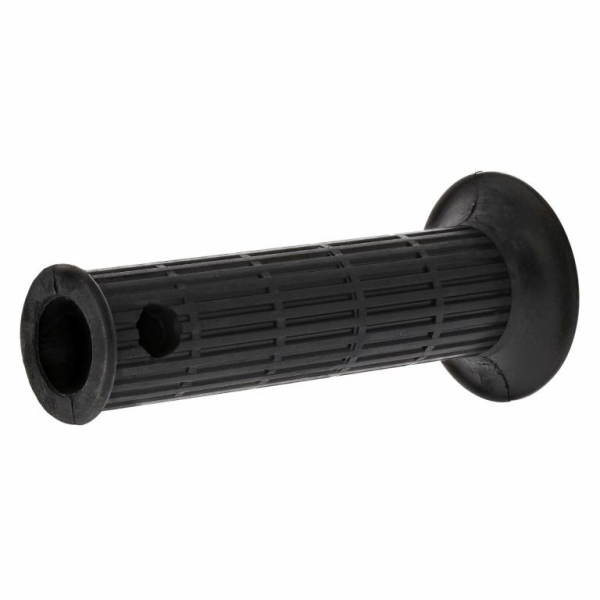 Festgriff, Gummigriff - links - Ø 20 mm - Länge: 120mm, schwarz, längsgerippt, offen, mit Loch - für Mokick, ETZ, TS
