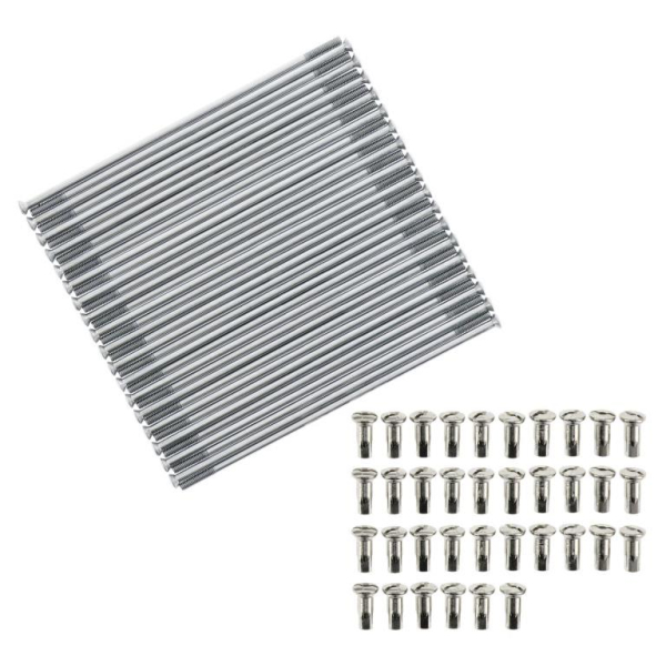 Speichensatz m. Nippel, je 36x - M4-163 mm, gerade