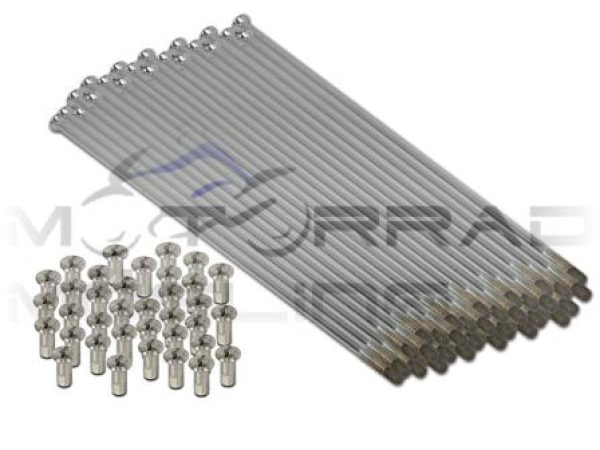 Speichen im Satz (36 Stück) + Nippel M4 Edelstahl (für Vorder- oder Hinterrad) für AWO-Sport