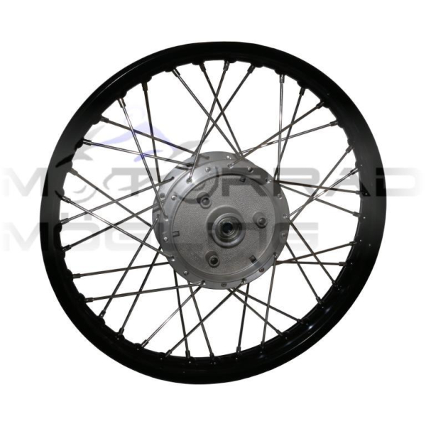 Speichenrad 1,50x16 Zoll Felge - schwarz eloxiert - Trommelbremse