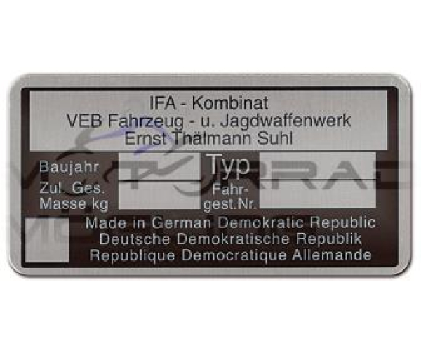 Typschild alle Typen