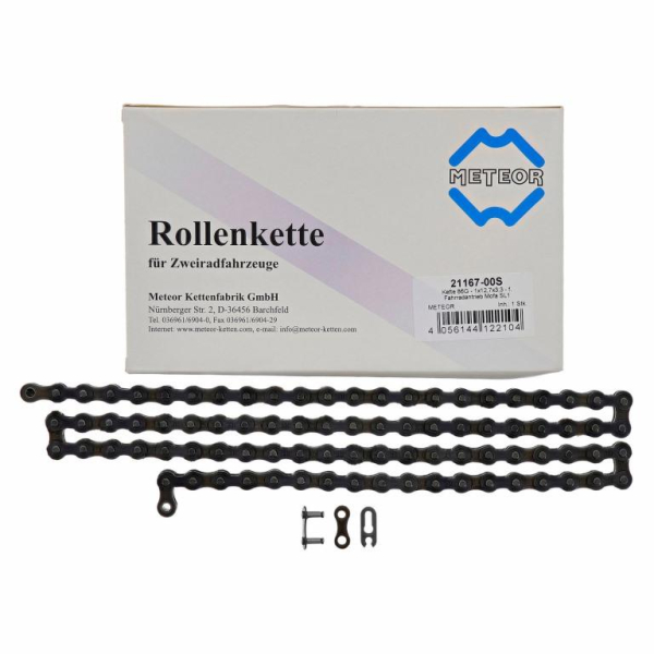 Rollenkette 86 Glieder - 1x12,7x3,3 - f. Fahrradantrieb Mofa SL1
