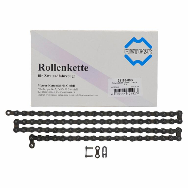 Rollenkette 88 Glieder - 1x12,7x4,88 bzw. 1/2x3/16 - DIN 8180 - f. Motorantrieb Mofa SL1