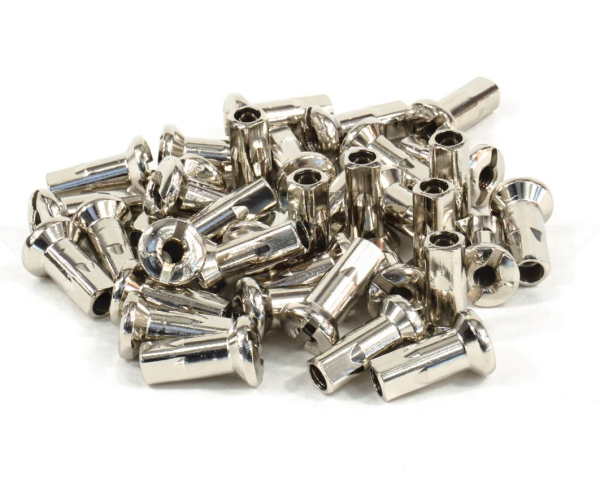 Nippel - Speichennippel M4 im Satz (36 Stück) Länge 16mm - Messing vernickelt - Edelstahl-Optik