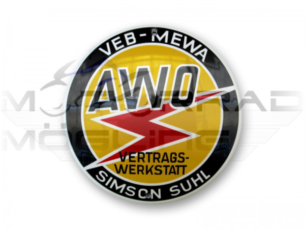 Werbe-Blechschild AWO Vertragswerkstatt (emailiert)