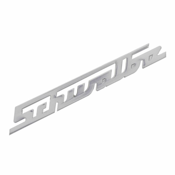 Schriftzug "Schwalbe" - Aluminium - gerade - für Knieschutzblech / Vorderteil