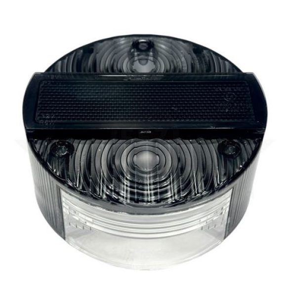 Rücklichtkappe / Lichtaustritt Ø120mm grau (3 Schrauben) mit Kennzeichenbeleuchtung (E-Prüfzeichen)