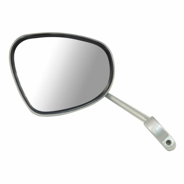 Rückblickspiegel - Blech-Spiegelschale, Alu-Spiegelarm mit Außenrohrklemmung Ø22mm