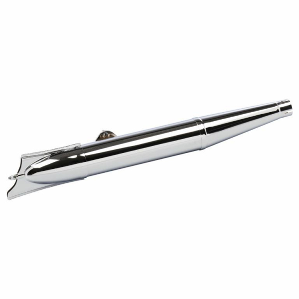 Auspuff dreiteilig Schwalbenschwanz-Form, mit Halterung, verchromt - für RT125/1, RT125/2