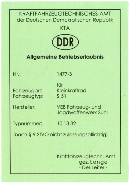 BTE für S51 - für Sammlerzwecke