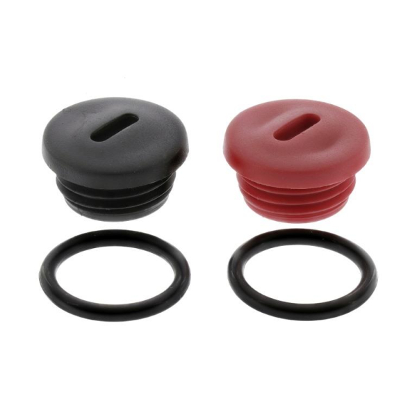 Verschlußschrauben SET schwarz/rot inkl. 2x O-Ring - zum Kupplungsdeckel - M500-M700