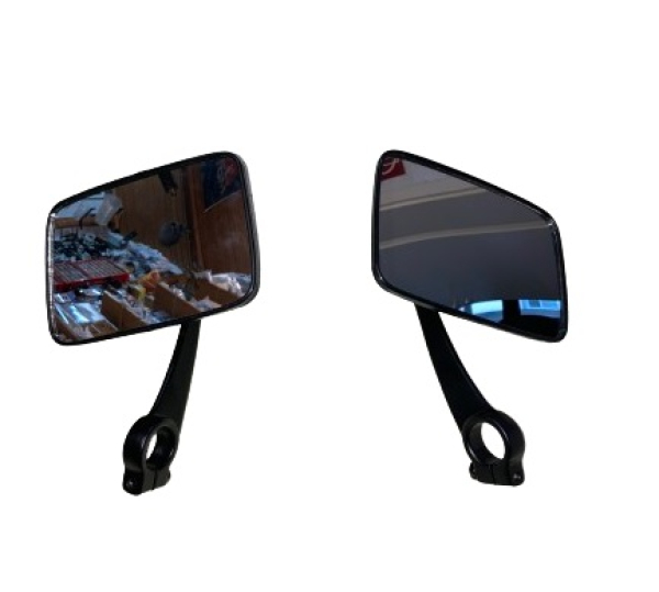 Spiegel SET Links/Rechts - SCHWARZ eckig (Arm Metall, Gehäuse Plaste)