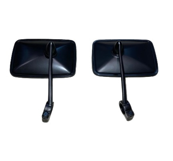 Spiegel SET Links/Rechts - SCHWARZ eckig (Arm Metall, Gehäuse Plaste)