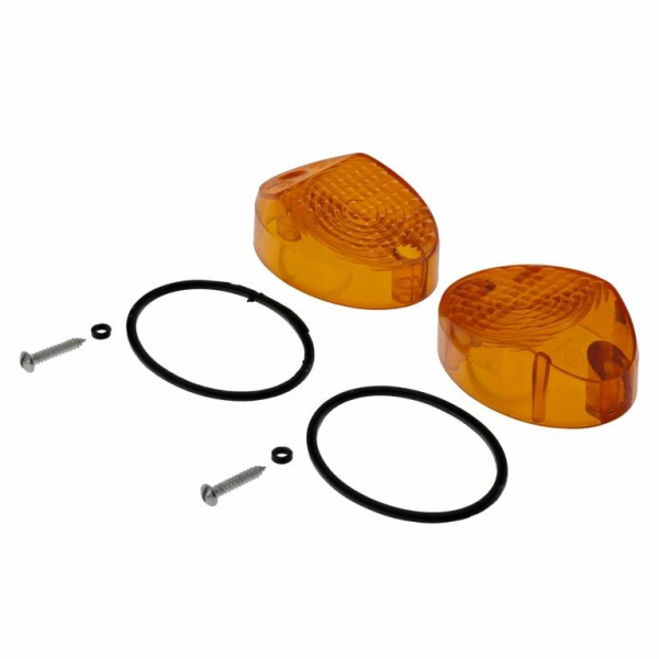Set Lichtaustrittscheiben 8580.26, orange, inkl. Gummidichtungen und Schrauben