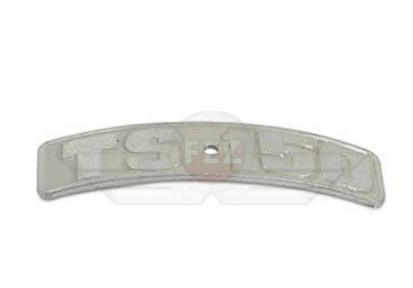 Schriftzug - Typabzeichen "TS150" für Hinterradkotflügel (Plakette aus Aluminium) MZ TS150