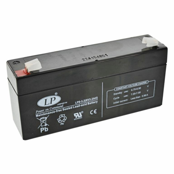 AGM-Batterie - Vlies - wartungsfrei - 6V 3,2 Ah