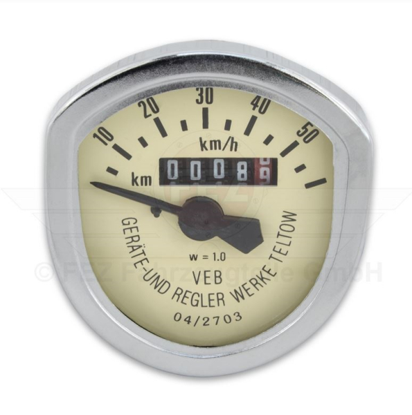 Tachometer oval (bis 60 Km/h) Original Tachoblatt "Wappentacho"